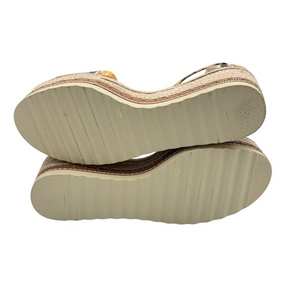 Vince Camuto Meestana Leather Textured Python Snake Platform Espadrille Sandals - Picture 9 of 9